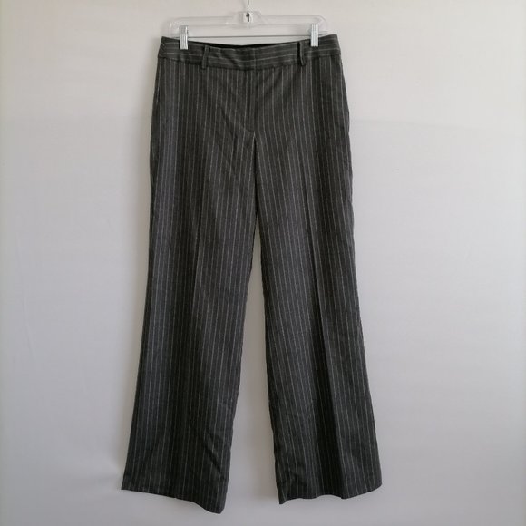 Talbots Women's Heritage Gray Striped Pants Size 8 - Picture 1 of 6